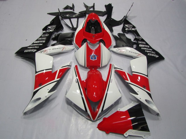 2004-2006 Yamaha YZF R1 Motorcycle Fairing - White Red Black Canada