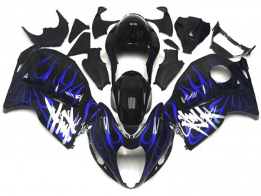 1997-2007 Black with Deep Blue Flame GSXR 1300 Hayabusa Fairings