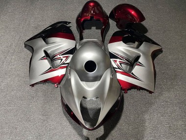 1997-2007 Gloss Silver and Candy Red GSXR 1300 Hayabusa Fairings