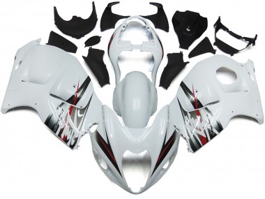 1997-2007 Gloss White and Silver Style GSXR 1300 Hayabusa Fairings