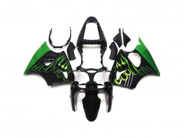 2000-2002 Gloss Green Flame Plain ZX6R Fairings