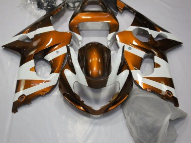 2000-2002 Gloss Orange & White GSXR 1000 Fairings