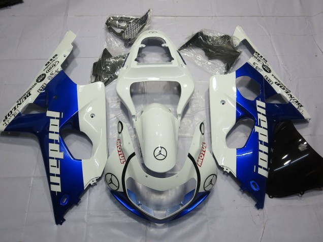 2000-2002 Jordan Blue and White GSXR 1000 Fairings 2000-2002 Jordan Blue and White GSXR 1000 Fairings