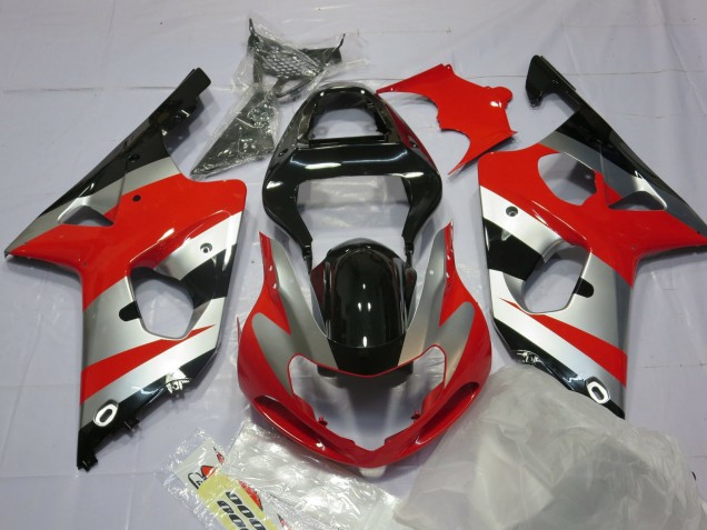 2000-2002 Red Silver and Black GSXR 1000 Fairings 2000-2002 Red Silver and Black GSXR 1000 Fairings