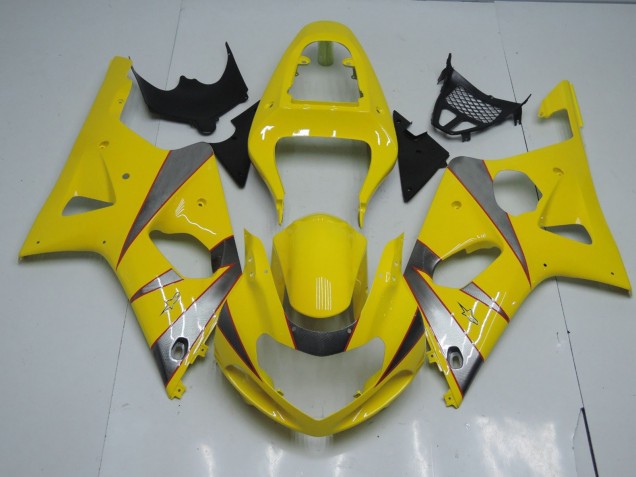 2000-2002 Yellow and Silver GSXR 1000 Fairings 2000-2002 Yellow and Silver GSXR 1000 Fairings