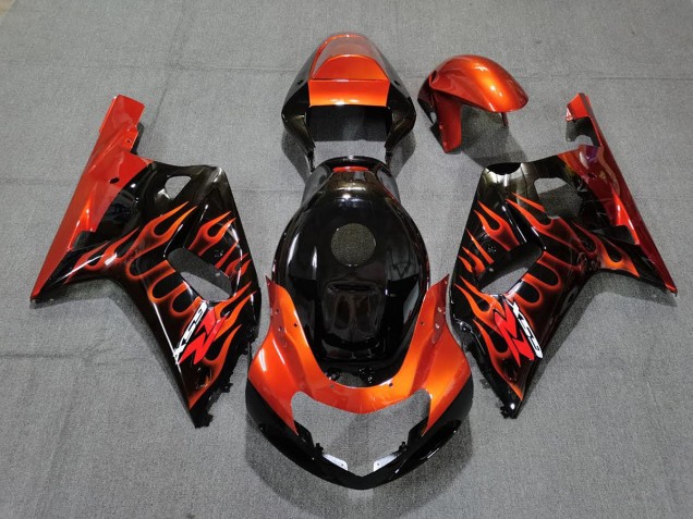 2001-2003 Gloss Black and Orange GSXR 600-750 Fairings 2001-2003 Gloss Black and Orange GSXR 600-750 Fairings