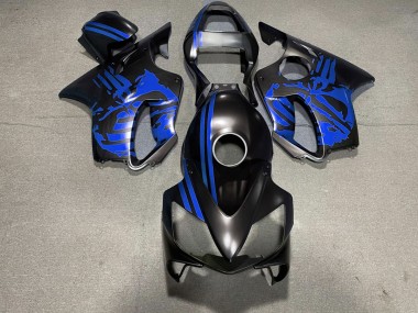 2001-2003 Matte Black & Blue Skull CBR600 F4i Fairings