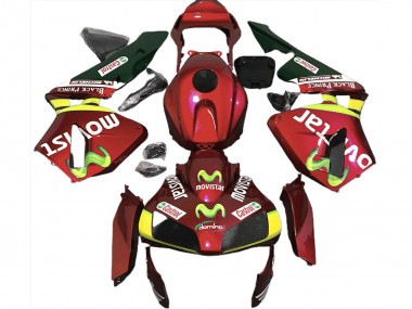 2003-2004 Deep Red Movistar CBR600RR Fairings