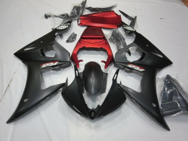 2003-2004 Matte Black and Red R6 Fairings