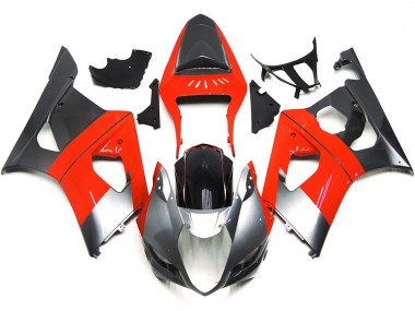 2003-2004 Plain Red and Silver GSXR 1000 Fairings