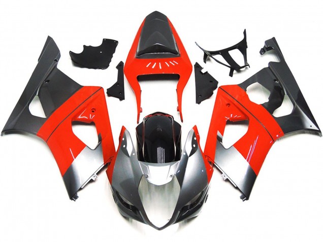 2003-2004 Plain Red and Silver GSXR 1000 Fairings 2003-2004 Plain Red and Silver GSXR 1000 Fairings