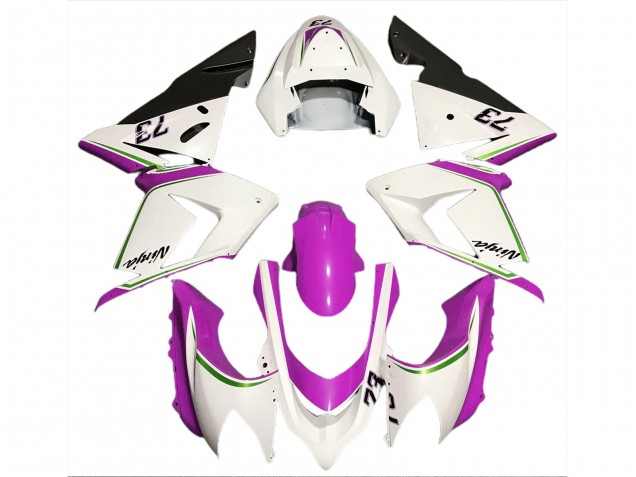 2004-2005 Gloss White & Pink ZX10R Fairings