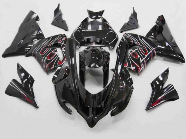 2004-2005 Red Black Flame ZX10R Fairings 2004-2005 Red Black Flame ZX10R Fairings