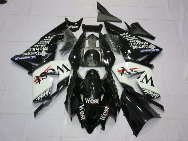 2004-2005 West White Black ZX10R Fairings 2004-2005 West White Black ZX10R Fairings