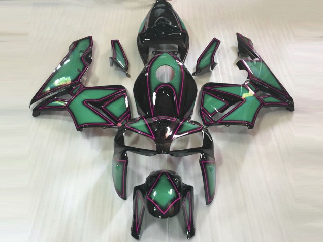 2005-2006 Emerald Green & Pink Outline CBR600RR Fairings 2005-2006 Emerald Green & Pink Outline CBR600RR Fairings