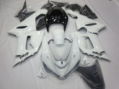 2005-2006 Gloss White with Black tail ZX6R Fairings