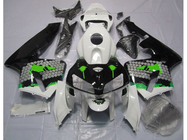 2005-2006 Green Splatter on Gloss Black CBR600RR Fairings 2005-2006 Green Splatter on Gloss Black CBR600RR Fairings
