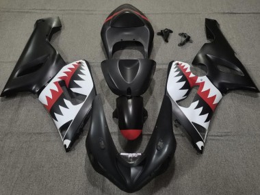 2005-2006 Matte Black Shark ZX6R Fairings