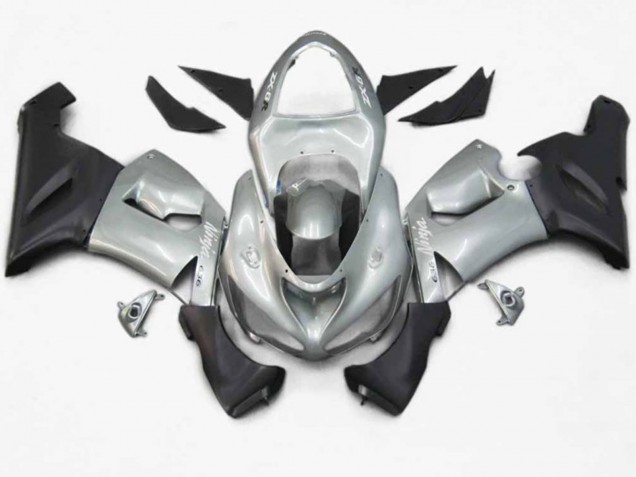 2005-2006 Silver Red Flame ZX6R Fairings 2005-2006 Silver Red Flame ZX6R Fairings