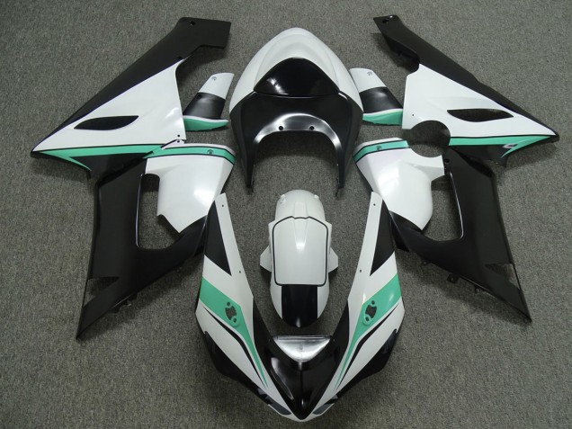 2005-2006 Teal White and Black ZX6R Fairings 2005-2006 Teal White and Black ZX6R Fairings