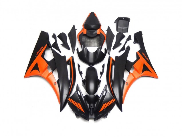 2006-2007 Custom Matte Black and Orange R6 Fairings 2006-2007 Custom Matte Black and Orange R6 Fairings