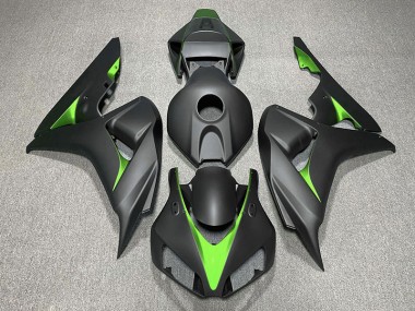 2006-2007 Matte Black and Green CBR1000RR Fairings