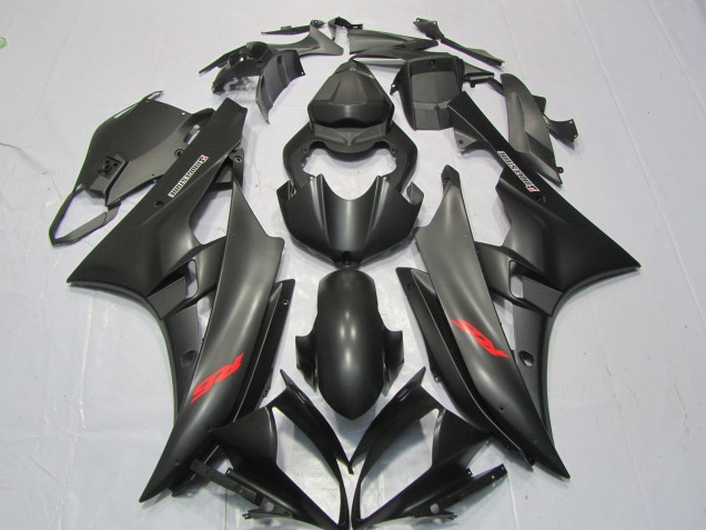 2006-2007 Matte Black Red Decal R6 Fairings 2006-2007 Matte Black Red Decal R6 Fairings
