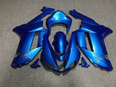 2007-2008 Gloss Blue & Chrome Logos ZX6R Fairings