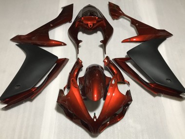 2007-2008 Gloss Dark Orange & Black R1 Fairings