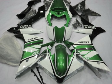 2007-2008 Gloss White and Green R1 Fairings