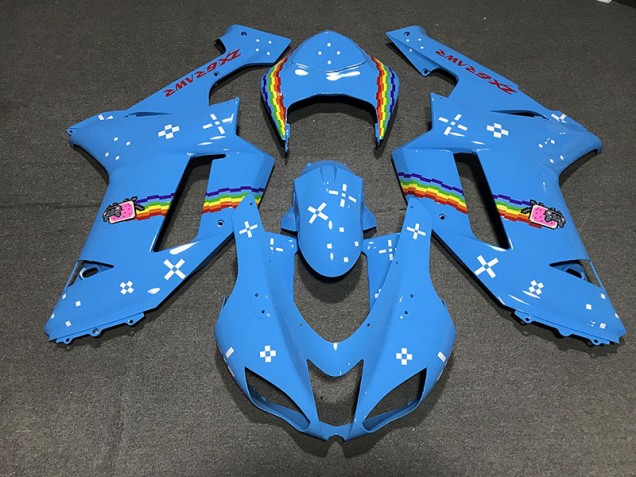 2007-2008 Light Blue Custom ZX6R Fairings