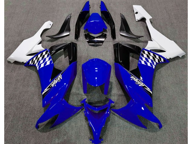 2008-2010 Gloss Blue and White ZX10R Fairings