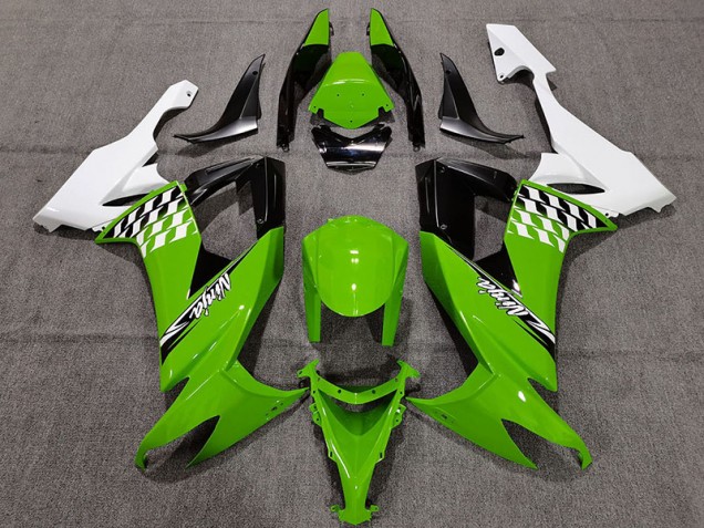 2008-2010 Green and White Cheq ZX10R Fairings 2008-2010 Green and White Cheq ZX10R Fairings