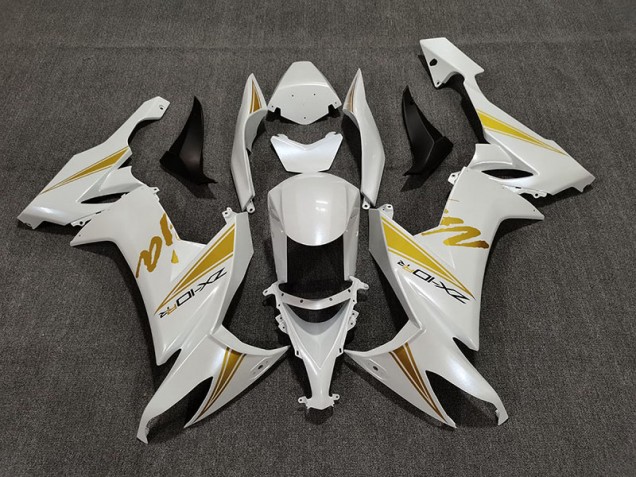 2008-2010 Pearl White & Gold ZX10R Fairings