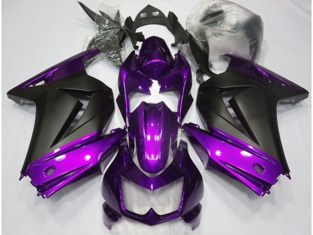 2008-2012 Purple and Matte Black Ninja 250 Fairings