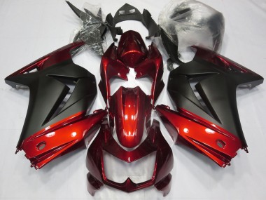 2008-2012 Red and Matte Black Ninja 250 Fairings