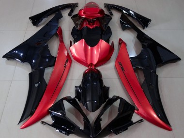 2008-2016 Gloss Black & Candy Red R6 Fairings