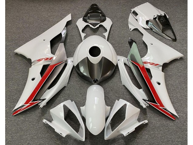 2008-2016 Gloss White Silver and Red R6 Fairings 2008-2016 Gloss White Silver and Red R6 Fairings