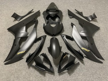 2008-2016 Matte Black with Gold Logo R6 Fairings