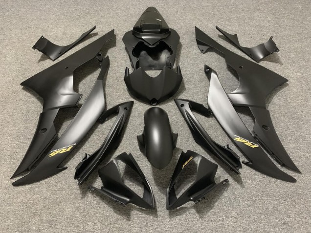 2008-2016 Matte Black with Gold Logo R6 Fairings 2008-2016 Matte Black with Gold Logo R6 Fairings