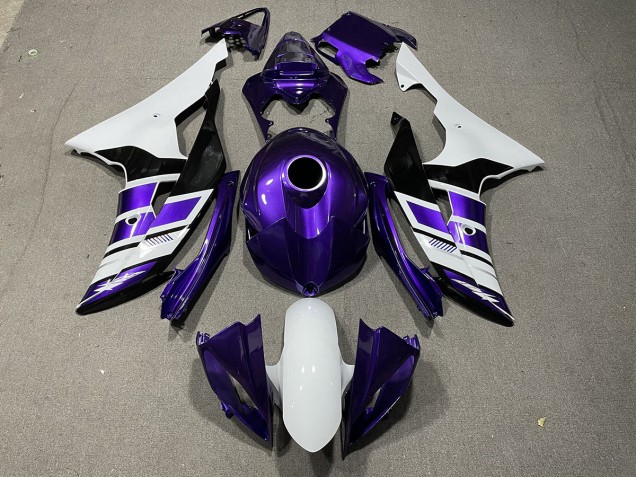 2008-2016 Purple Black and White OEM Style R6 Fairings