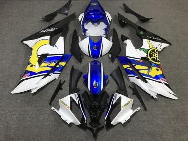 2008-2016 White and Blue Custom R6 Fairings