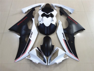 2008-2016 White with Black Custom OEM Style R6 Fairings