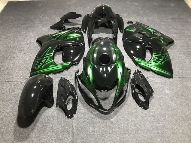 2008-2020 Gloss Black and Green GSXR 1300 Hayabusa Fairings 2008-2020 Gloss Black and Green GSXR 1300 Hayabusa Fairings