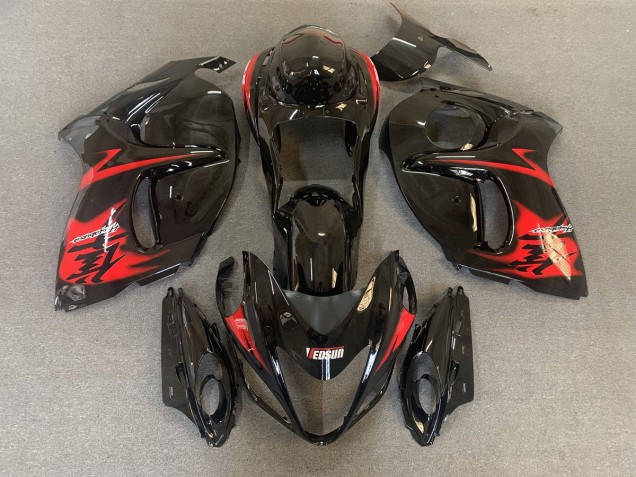 2008-2020 Gloss Black with Red Logos GSXR 1300 Hayabusa Fairings 2008-2020 Gloss Black with Red Logos GSXR 1300 Hayabusa Fairings