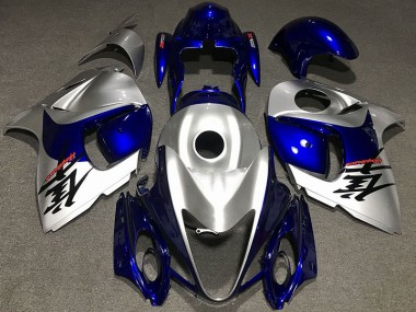 2008-2020 Gloss Silver and Blue GSXR 1300 Hayabusa Fairings
