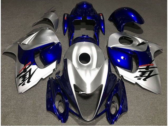 2008-2020 Gloss Silver and Blue GSXR 1300 Hayabusa Fairings 2008-2020 Gloss Silver and Blue GSXR 1300 Hayabusa Fairings