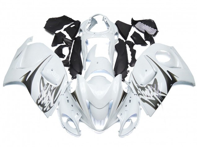 2008-2020 Gloss White with Silver Style Logos GSXR 1300 Hayabusa Fairings 2008-2020 Gloss White with Silver Style Logos GSXR 1300 Hayabusa Fairings