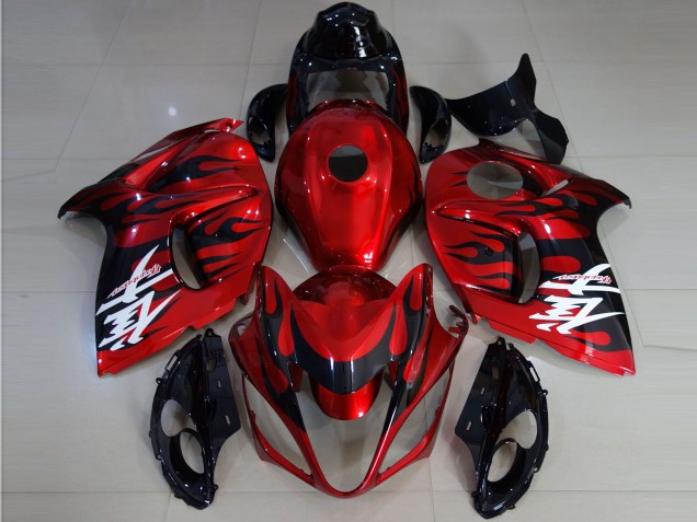 2008-2020 Vibrant Red & Flame GSXR 1300 Hayabusa Fairings