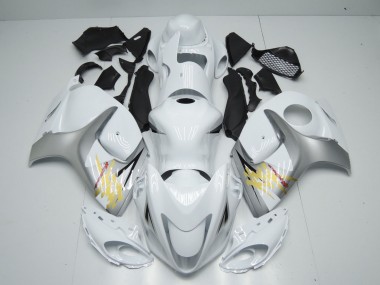 2008-2020 White and Silver GSXR 1300 Hayabusa Fairings